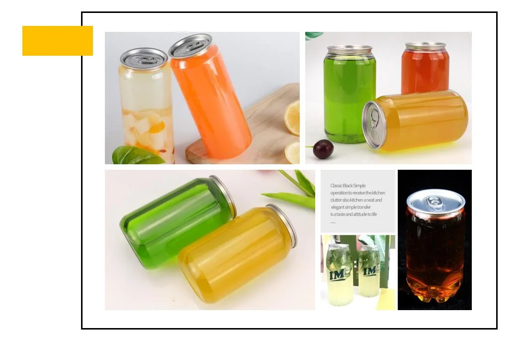 500ml Pet Beverage Drink with Aluminum Lid The Bottle Pet Can with Easy Open Lid Can